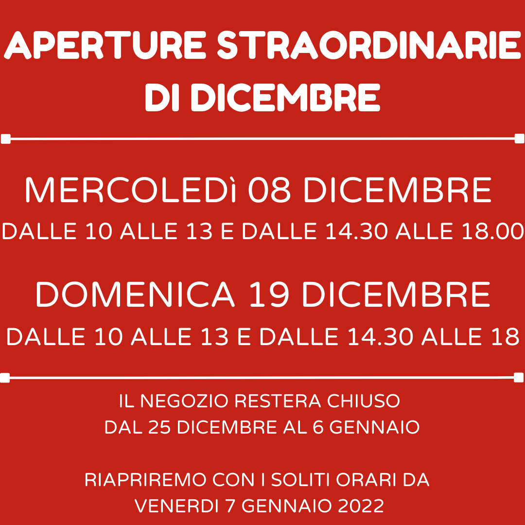 APERTURE STRAORDINARIE DI DICEMBRE