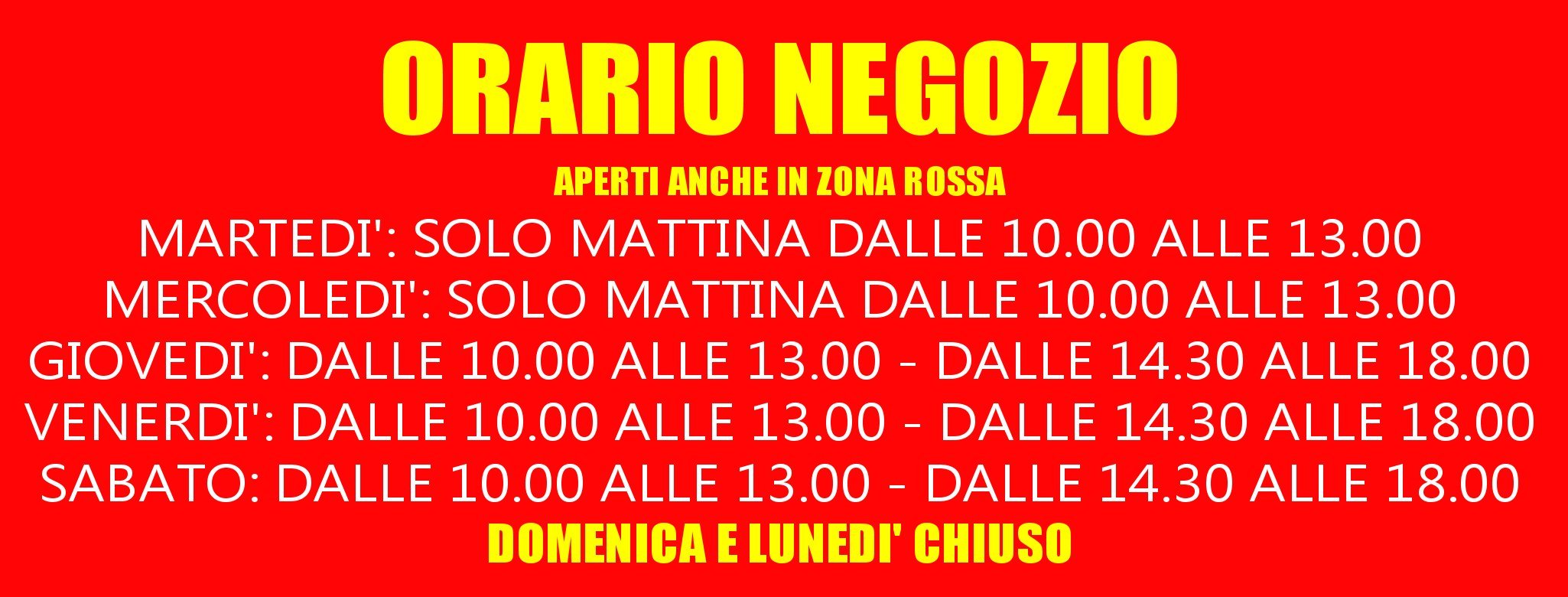 orario negozio piccolo