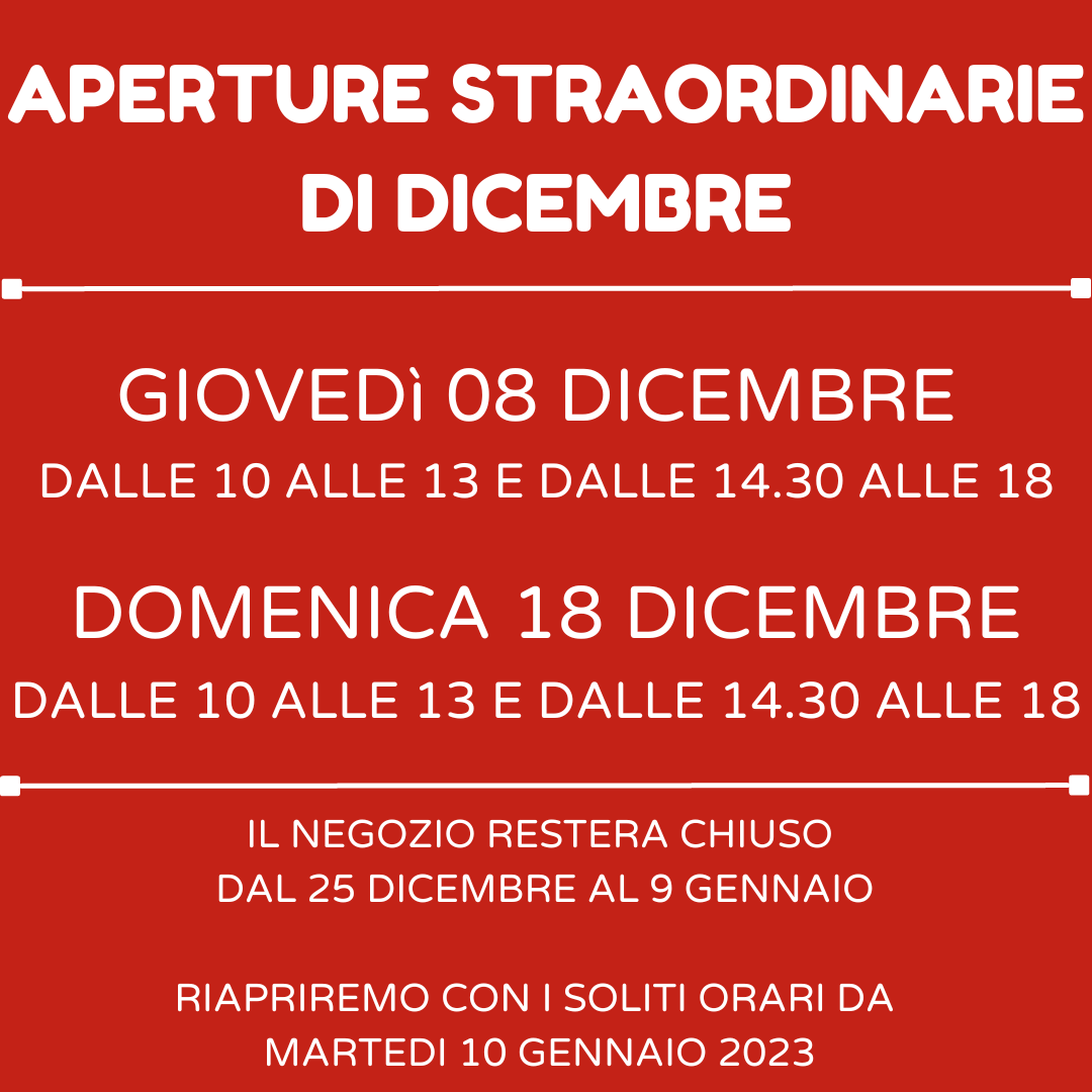 APERTURE STRAORDINARIE DI DICEMBRE